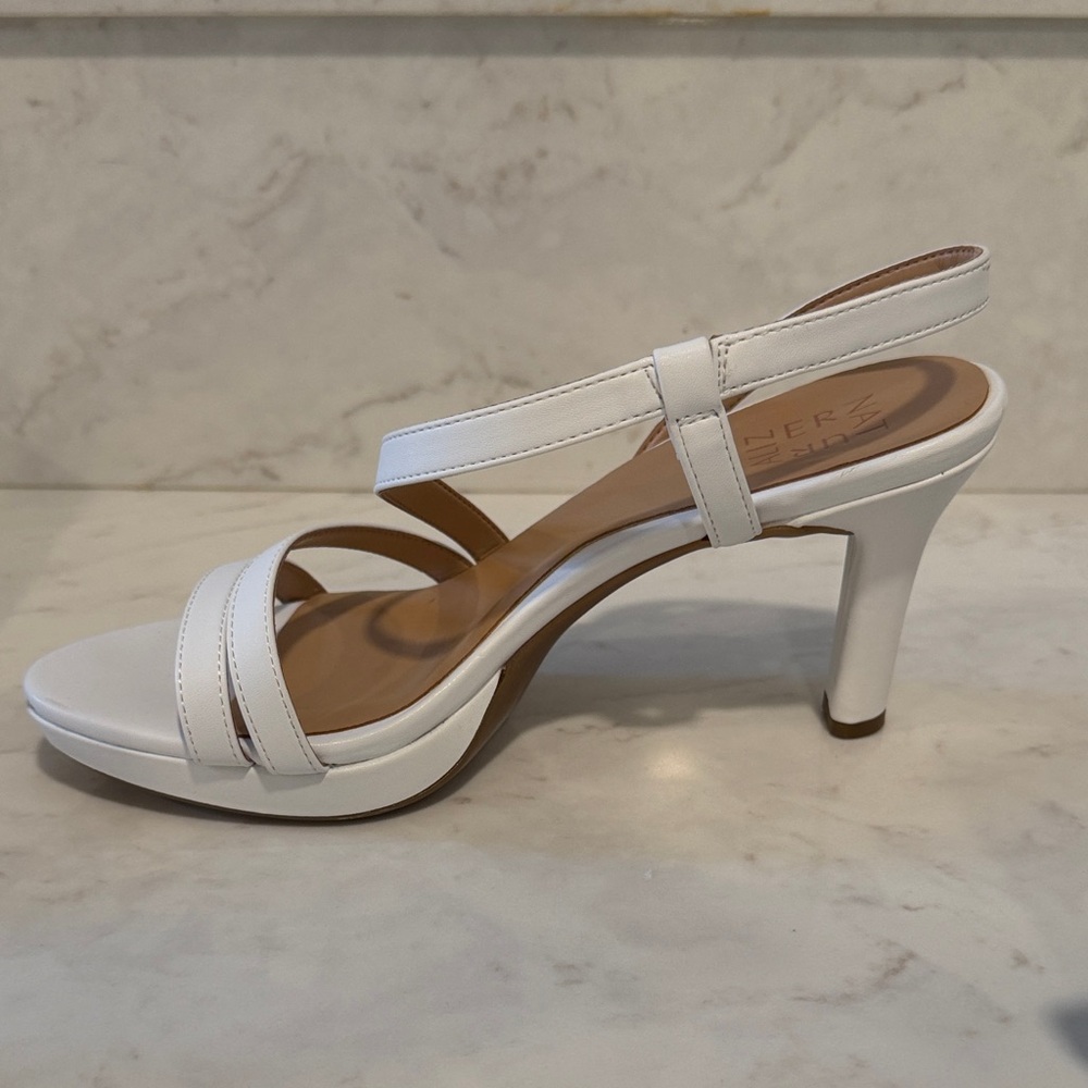 Naturalizer White Strappy Heels